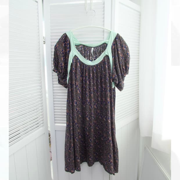 수나오 쿠와하라 민트플로랄 튜닉