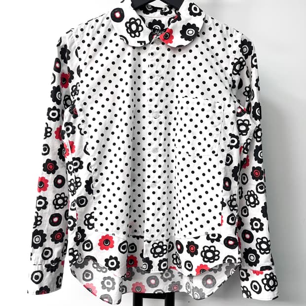 블랙 꼼데가르송 Ad.2013 도트 플로럴 셔츠