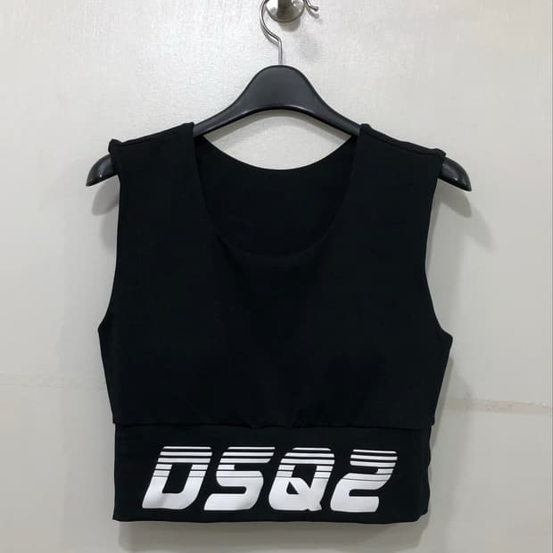 DSQUARED2 로고 브라탑 크롭탑 55-66