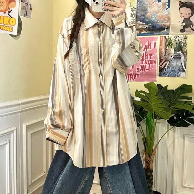 폴로 스트라이프 셔츠 (핑크포니)