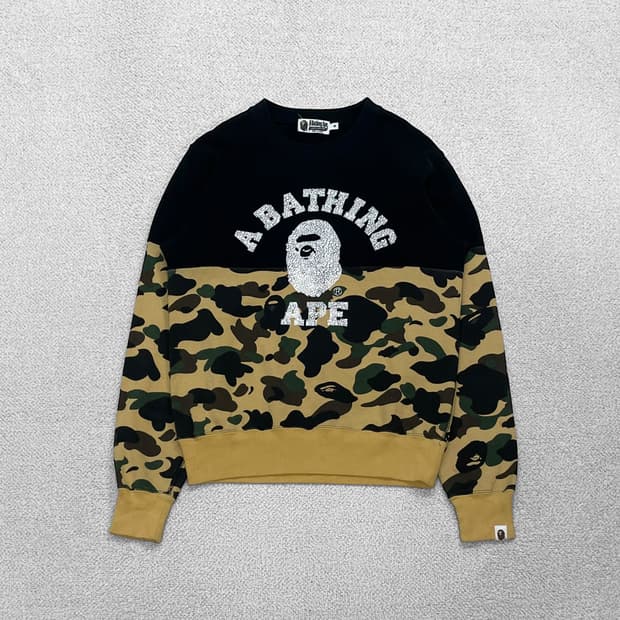베이프 Bape 아수라 황계 블랙 카모 크루넥 맨투맨