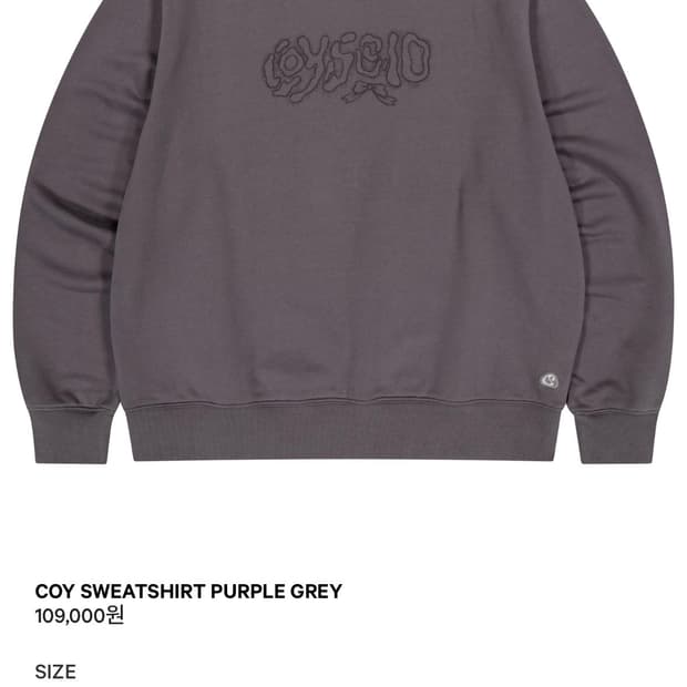 코이세이오 COYSEIO 코이 스웻셔츠 퍼플 그레이