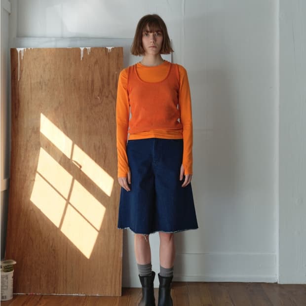 아옵트 버뮤다 s WIDE LONG BERMUDAS JEANS 인디고