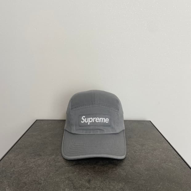 (OS) 슈프림 박스로고 캠프캡 모자 워시드 그레이