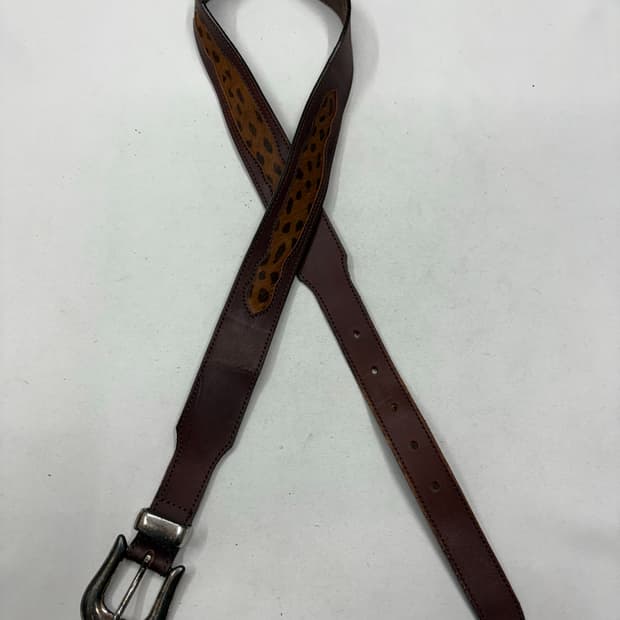 빈티지 브라운 송치 가죽 레더 벨트