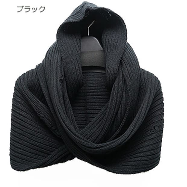 Moonage devilment 후디드 데미지 니트머플러