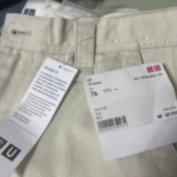 유니클로 와이드핏 치노팬츠 76내추럴