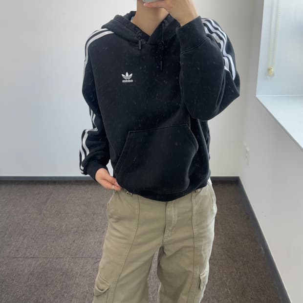 Adidas 아디다스 파이어로고 트랙탑 블랙 후드티