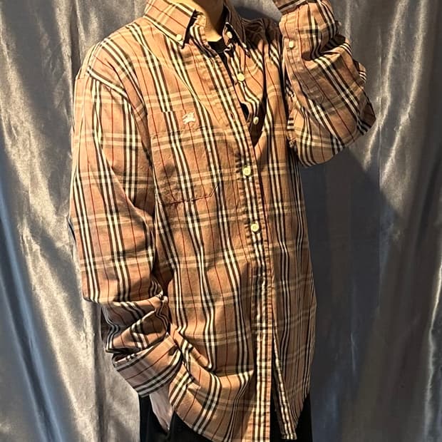 M 버버리 자수로고 노바체크 셔츠