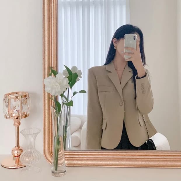 세컨드세컨 데일리 모던 세미 블레이저