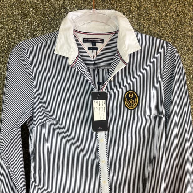 (새상품) 44-마른 55 타미힐피거 스트라이프 셔츠