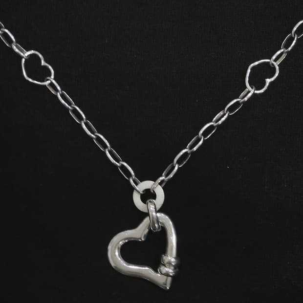 폴리폴리 실버925 오픈하트 체인목걸이