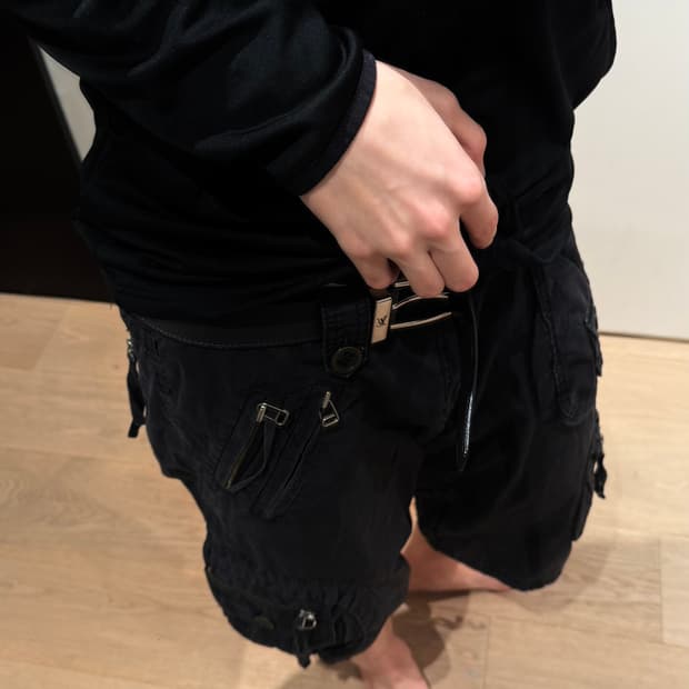 7부 블랙 팬츠 빈티지