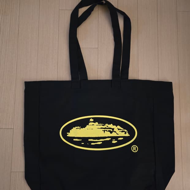 코르테이즈 캔버스 토트백 블랙/옐로