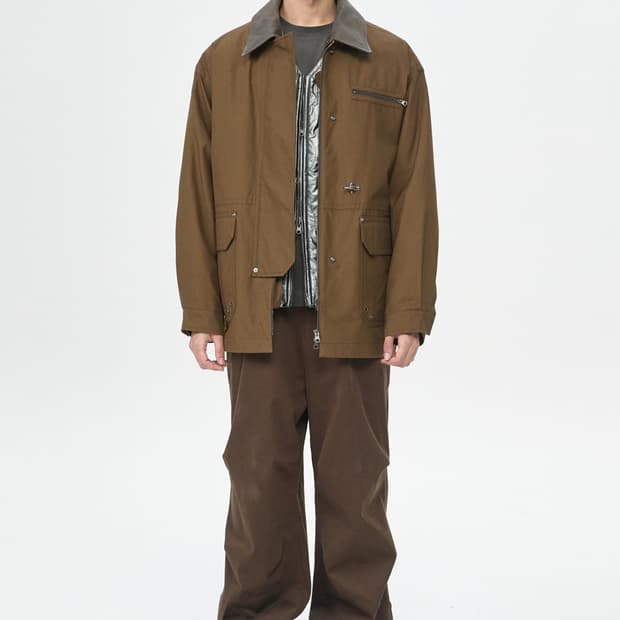 [M 새제품] 커스텀멜로우 25fw 브라운 밀러레인 파이어맨 자켓