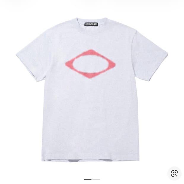 미스치프 롬버스 블러 티셔츠 베이직 멜란지 그레이