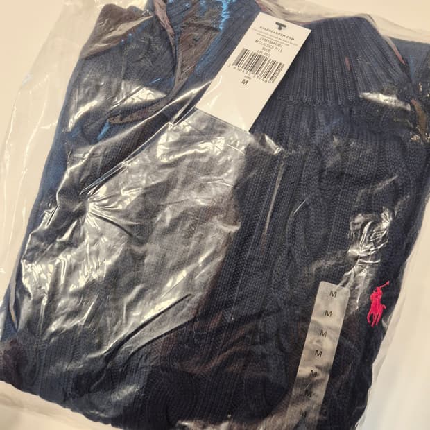 폴로 꽈배기 반집업 곤색 M (새상품)