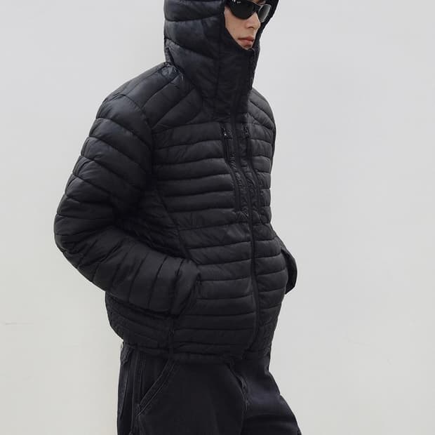 르아르 후디드 라이트 패딩자켓