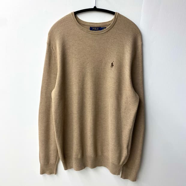 [M] Polo 폴로 랄프로렌 베이지 피마코튼 롱 슬리브