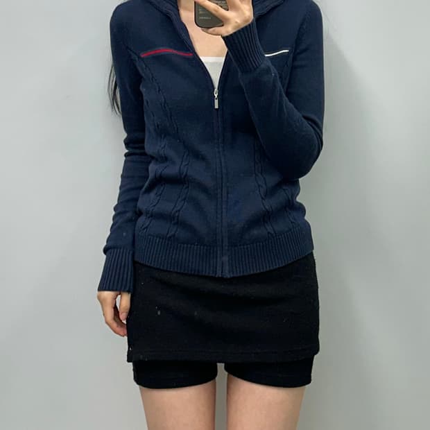 타미힐피거 네이비 가디건 니트집업