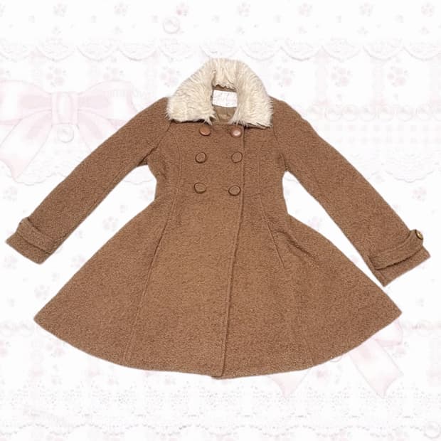 Liz Lisa 라떼갸루 핀터깔 퍼 포인트 탈부착 러블리 코트 