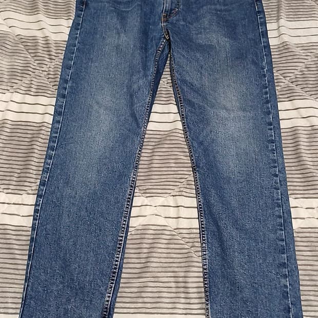 리바이스 502 미세한약기모 슬림스판청바지 36인치 기장108