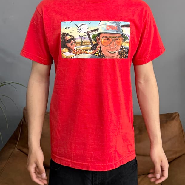 00’s 빈티지 레드 DGK 그래픽 프린팅 반팔티