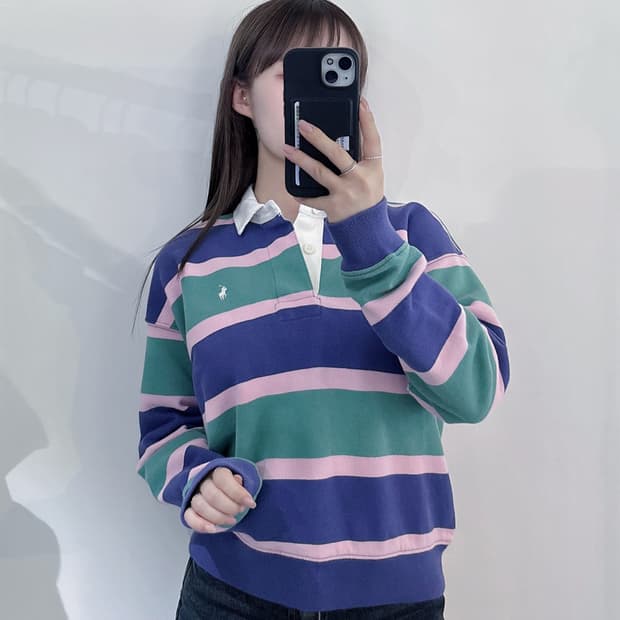 폴로랄프로렌 qr 포니 스트라이프 럭비티