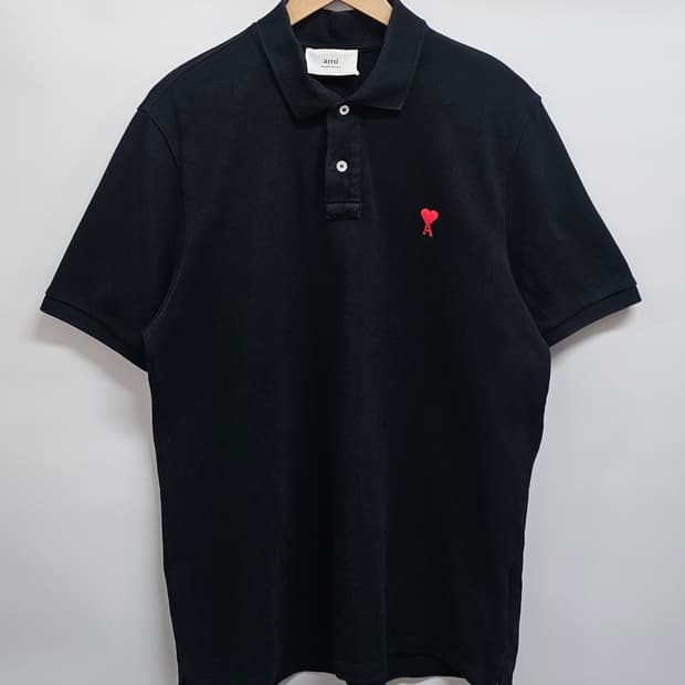 아미 스몰로고 블랙 반팔카라티 XL