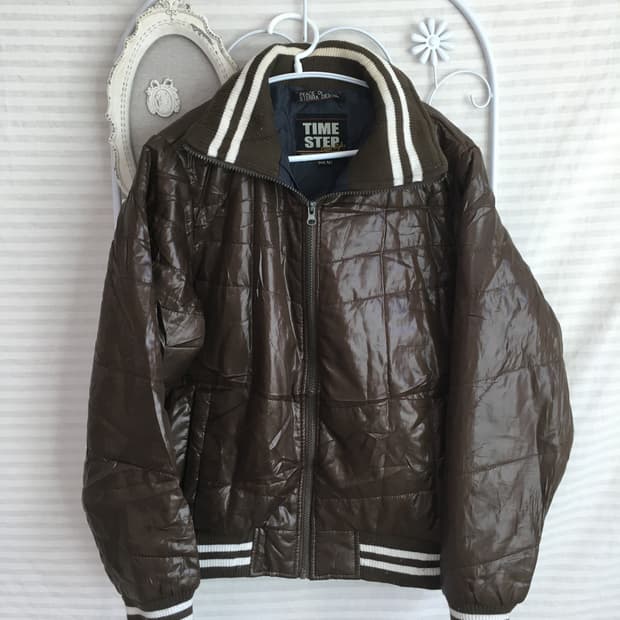 jpn vintage 브라운 블루종 점퍼