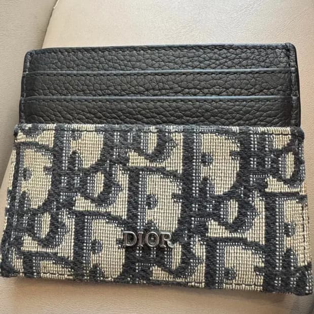 [S+급] 디올 오블리크 자카드 카드지갑 베이지