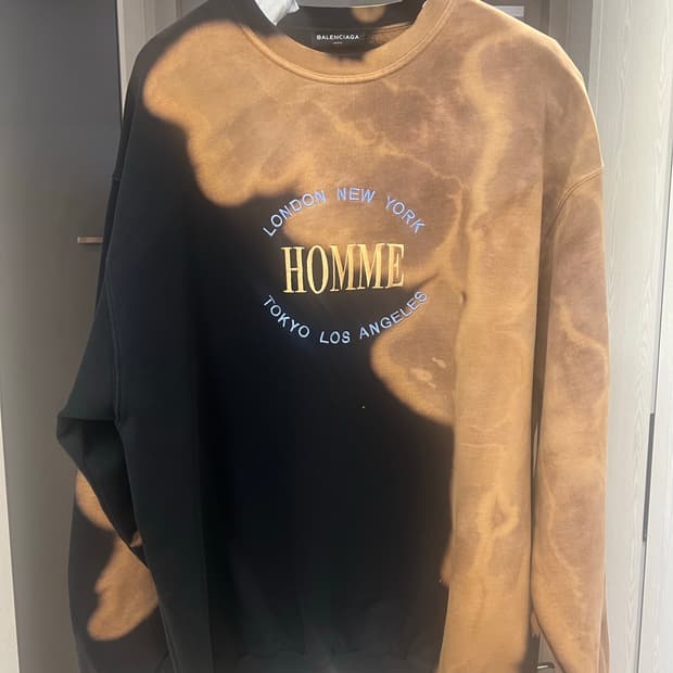 17fw 발렌시아가 블리치드 옴므 HOMME 오버핏 맨투맨 m사이즈