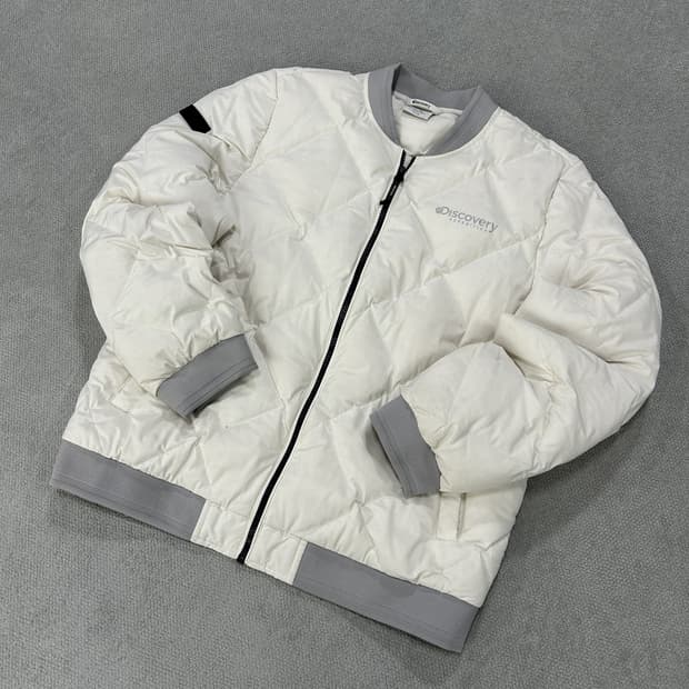 디스커버리 여성 숏패딩 아이보리 봄버 자켓 m