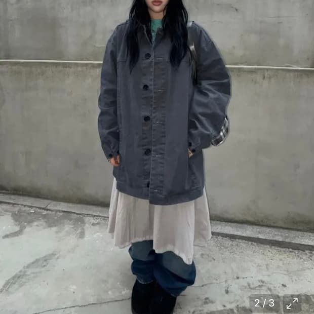 엑스톤즈 XJ137 빈티지 워싱 코튼 카코트 (CHARCOAL)