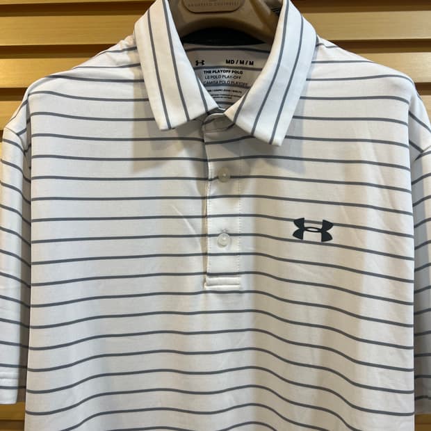 언더아머 남성 그레이스트라이프 기능성반팔티셔츠 골프티셔츠