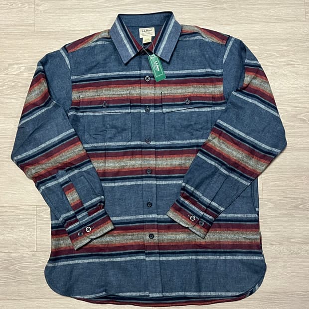 (새생품) L.L.Bean 엘엘빈 스트라이프 샤모아 셔츠 남방