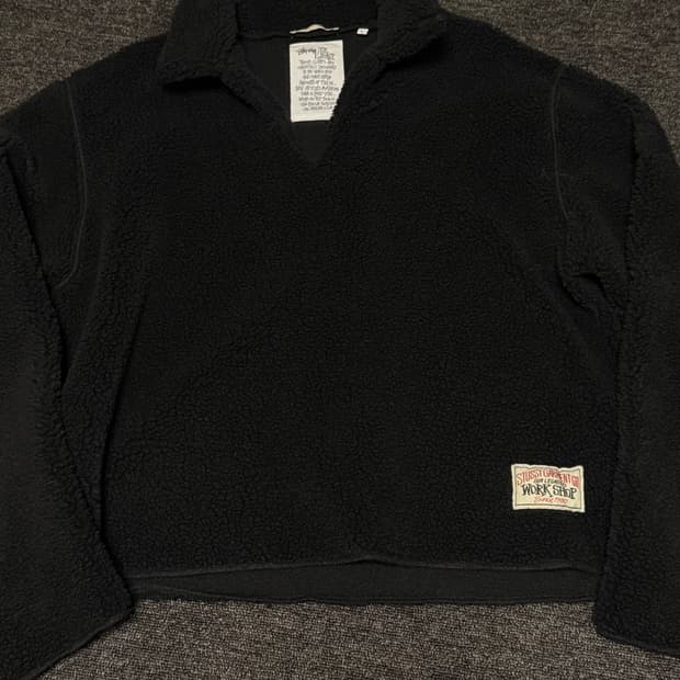 [L] 스투시 x 아워레가시 워크샵 러너 플리스 풀오버 블랙