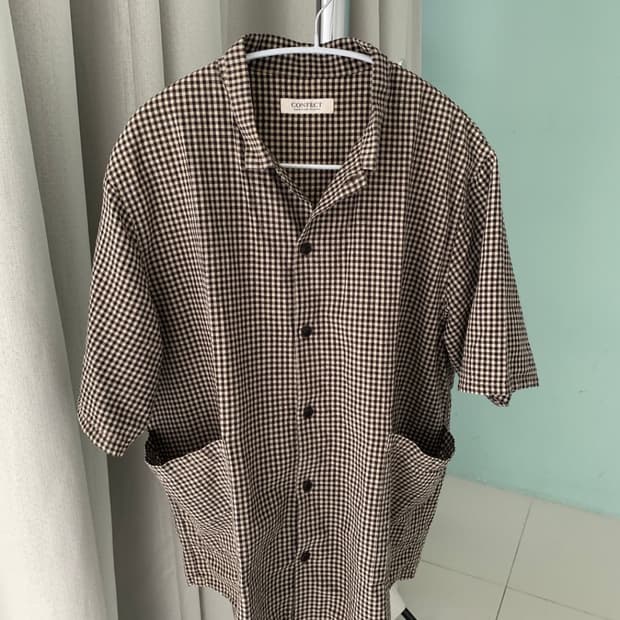 네스트로브 컨팩트 린넨 체크 셔츠