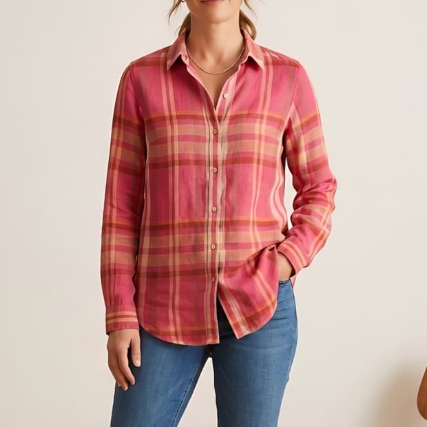 [90]빈폴 린넨 체크 셔츠