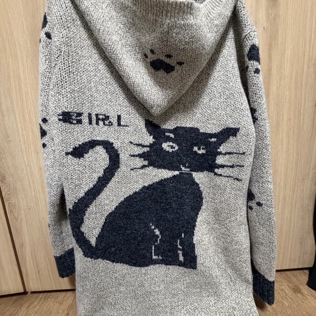 고양이 후드 모리 가디건