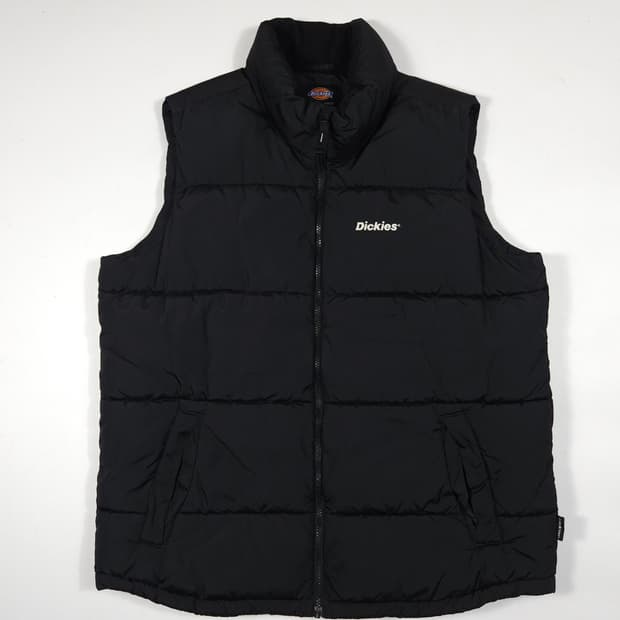 디키즈 패딩 조끼 블랙