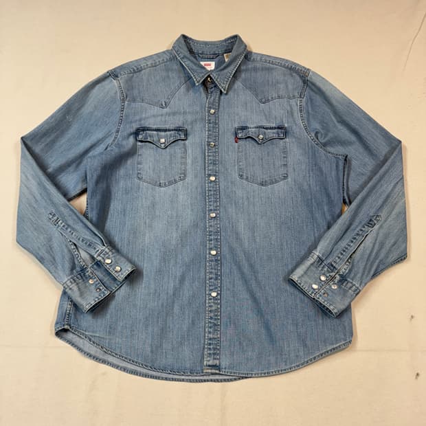XL) 리바이스 투포켓 웨스턴 데님 셔츠