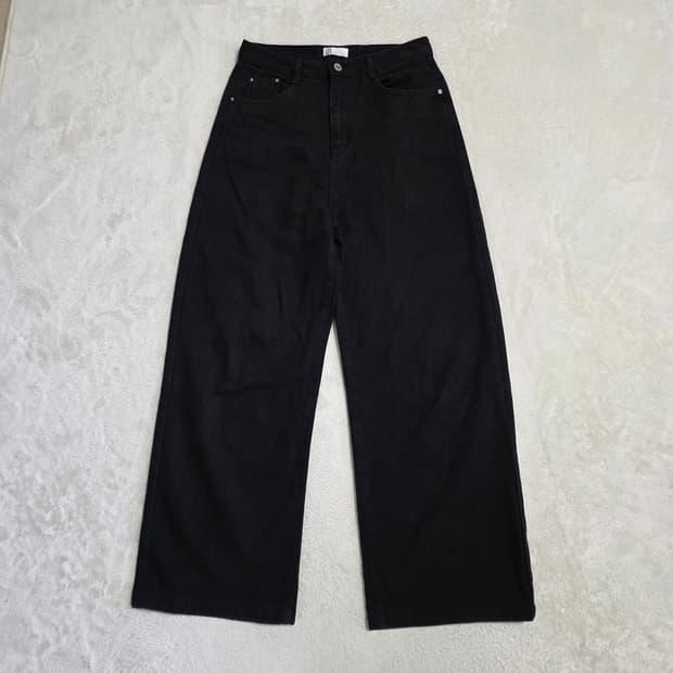 (1)여성 라룸 블랙 와이드 데님 팬츠