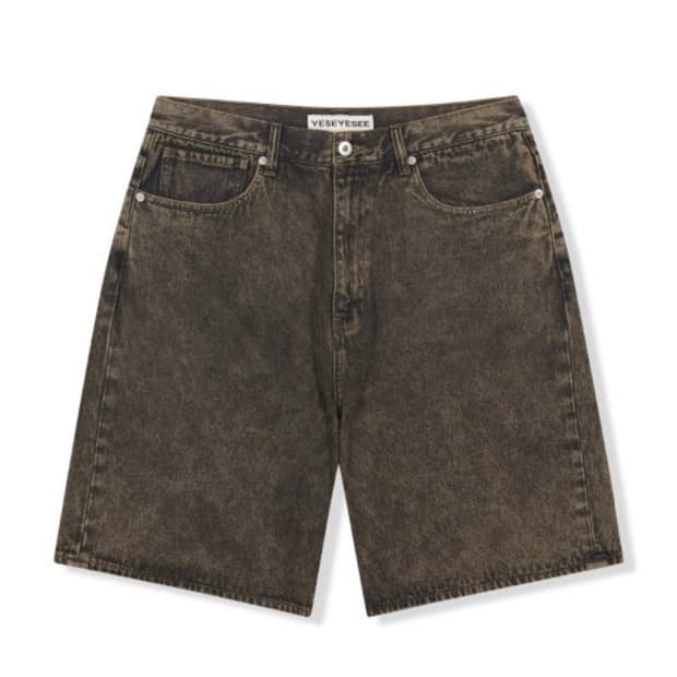 예스아이씨 데님 쇼츠 브라운