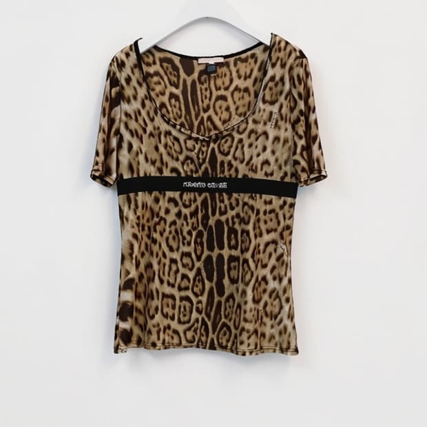 [Roberto Cavalli] 이탈리아제 레오파드 프린트 반팔 티