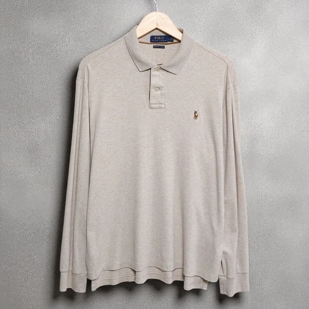 110)POLO 폴로 피마코튼 긴팔 카라티 오트밀