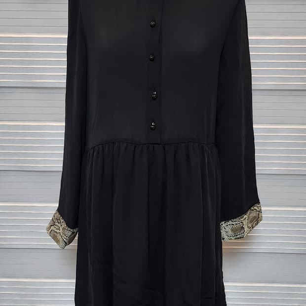 자라 베이직 블랙 셔츠 원피스 S 