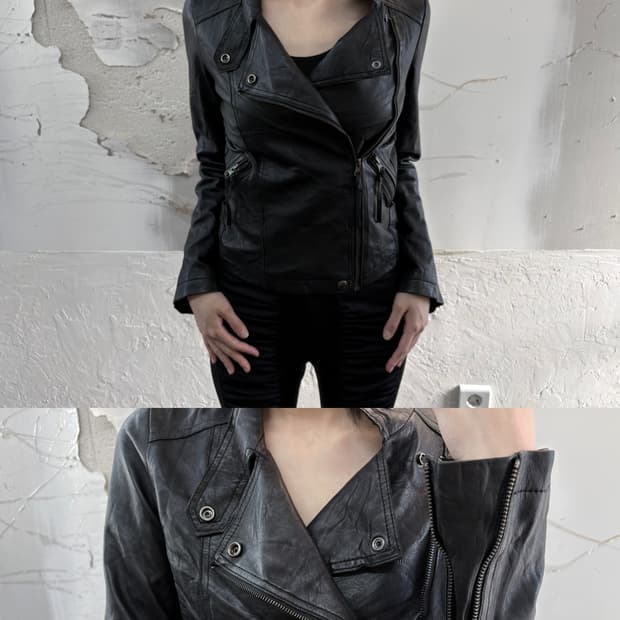 sheepskin oblique jacket 