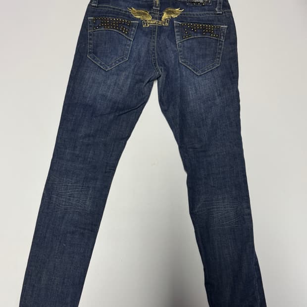 여성 로빈스진 빈티지 골드 윙 날개 데님팬츠 29.1인치