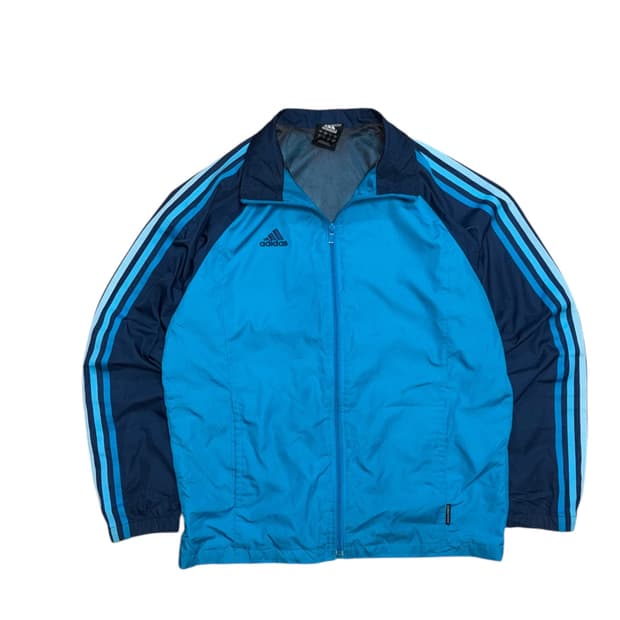아디다스 네이비 블루 그라데이션 바람막이 져지